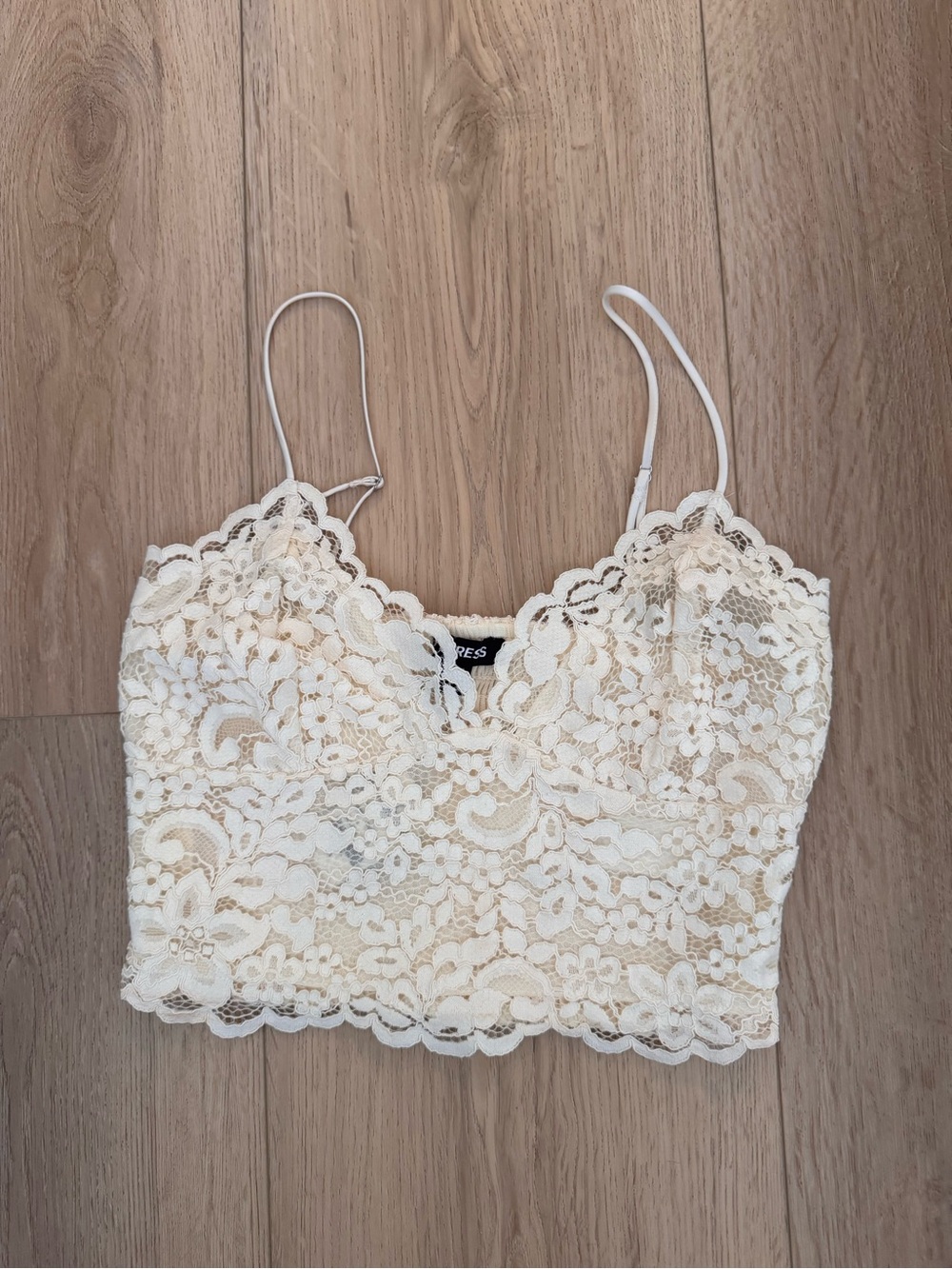 Express Cream Knit Tube Top